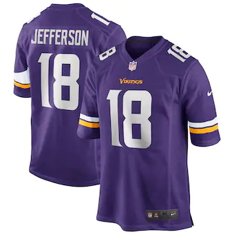 mens nike justin jefferson purple minnesota vikings player 